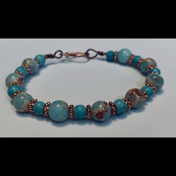 Natural Jasper handmade beaded bracelet new - Picture 1 of 4